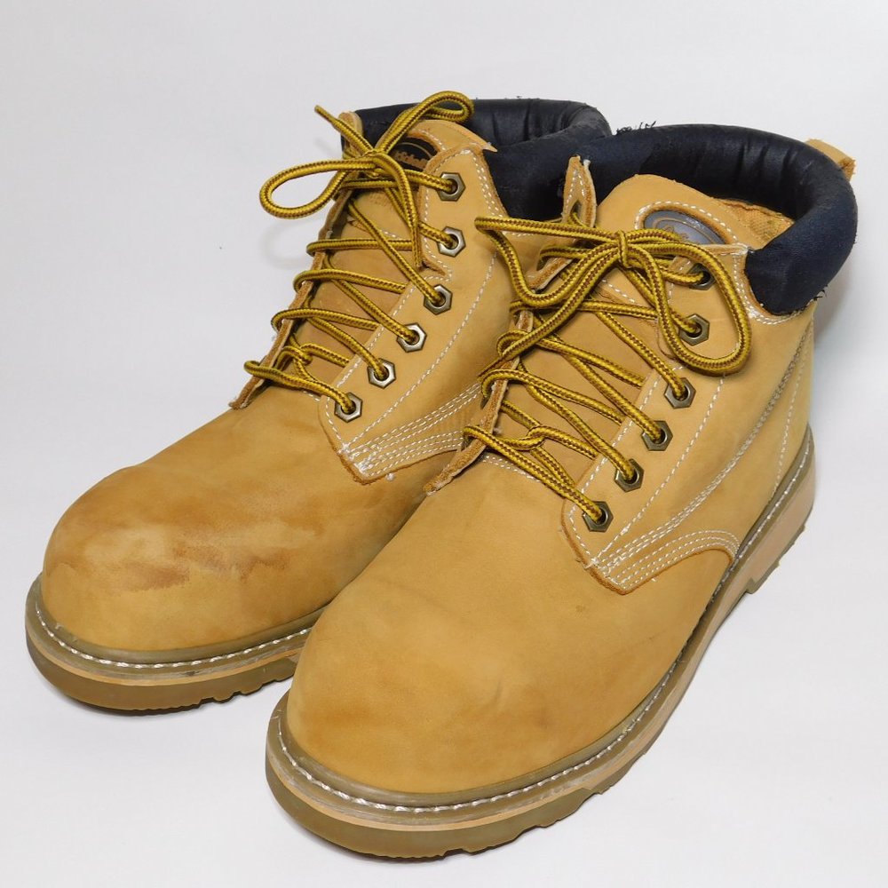 Dr. Scholl's Lace Up Hunting Brown Suede Leather Steel Toe Gel Work Boots Sz.10